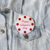 Badge Rond 7,6 Cm Soft Pastel Heureuse Sainte-Valentin Red Roses Par (En situation)
