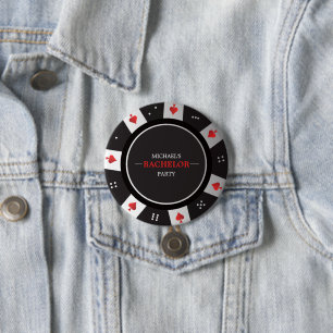 Badge Rond 7,6 Cm Soirée Poker Enterrement de Vie de Garçon Casino L