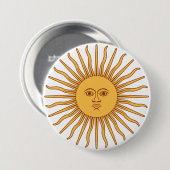 Badge Rond 7,6 Cm Soleil argentin (Devant & derrière)