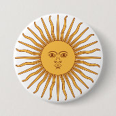 Badge Rond 7,6 Cm Soleil argentin (Devant)