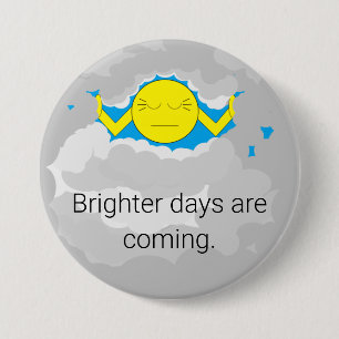 Badge Rond 7,6 Cm Soleil perçant à travers les nuages orageux :