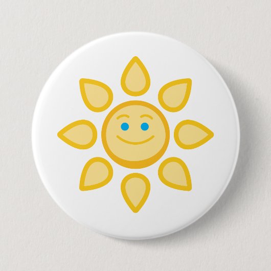 Badge Rond 7,6 Cm Soleil souriant Joyeux soleil (Devant)