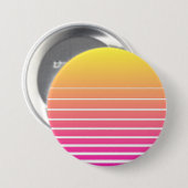 Badge Rond 7,6 Cm Soleil Vaporwave (Devant & derrière)
