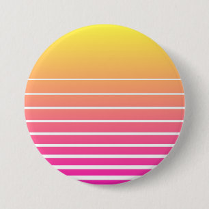 Badge Rond 7,6 Cm Soleil Vaporwave
