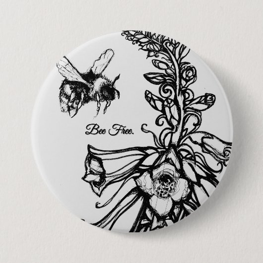 Badge Rond 7,6 Cm Solwhimsy For the Bees Collection 1 (Devant)