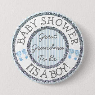 Badge Rond 7,6 Cm Son un garçon, grande grand-maman à être bouton