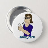 Badge Rond 7,6 Cm Sonic_Zeph (Devant & derrière)