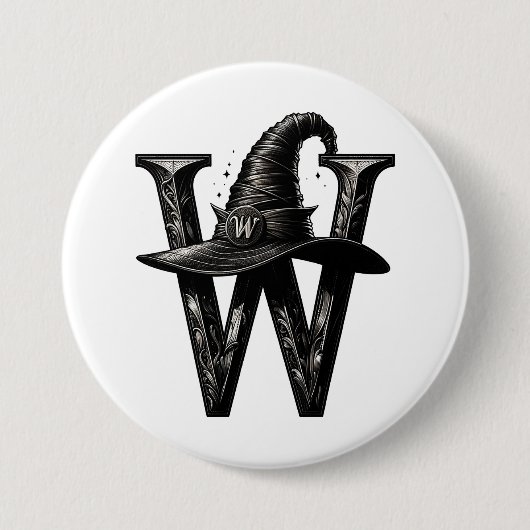 Badge Rond 7,6 Cm Sorcière Casquette W Casquette noir Halloween (Devant)
