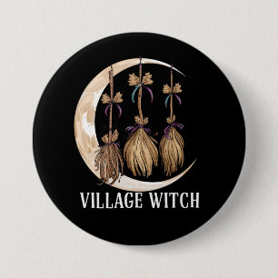 Badge Rond 7,6 Cm Sorcière de village gothique occulte wicca païenne