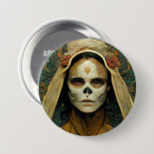 Badge Rond 7,6 Cm Sorcière en bois 1 Imaginaire (Devant & derrière)