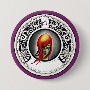 Badge Rond 7,6 Cm Sorcière verte