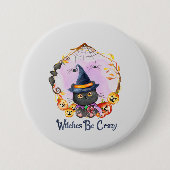 Badge Rond 7,6 Cm Sorcières fous (Devant)
