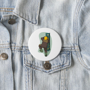 Badge Rond 7,6 Cm Soudeur industriel soudant une plaque métallique