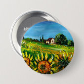 BADGE ROND 7,6 CM SOUFFRANCES ET CAMPAGNE EN TOSCANE (Devant & derrière)
