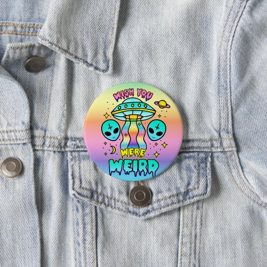 Badge Rond 7,6 Cm Souhaitez-Vous Être Étrange - Aliens (En situation)