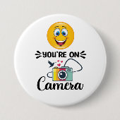 Badge Rond 7,6 Cm Souriez ! Vous Êtes Sur Caméra (Devant)