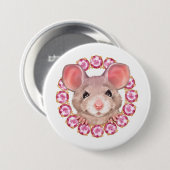 Badge Rond 7,6 Cm Souris (Devant & derrière)