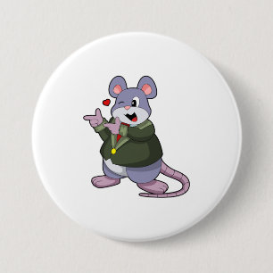 Badge Rond 7,6 Cm Souris comme chambre avec costume