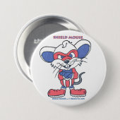 BADGE ROND 7,6 CM SOURIS DE BOUCLIER (Devant & derrière)