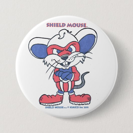 BADGE ROND 7,6 CM SOURIS DE BOUCLIER (Devant)
