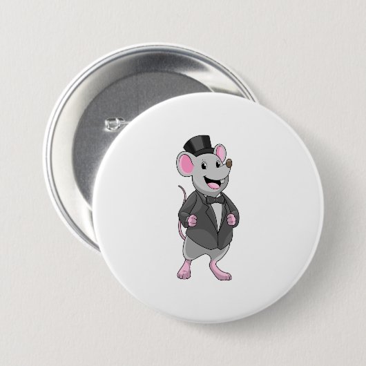 Badge Rond 7,6 Cm Souris en tant que chambre avec ruban (Devant & derrière)