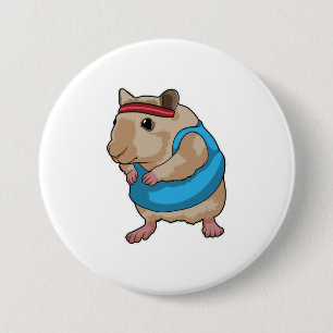 Badge Rond 7,6 Cm Souris en tant que coureur avec bandeau