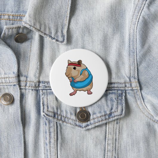 Badge Rond 7,6 Cm Souris en tant que coureur avec bandeau (En situation)