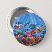 Badge Rond 7,6 Cm Sous la mer (Devant & derrière)