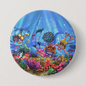 Badge Rond 7,6 Cm Sous la mer (Devant)