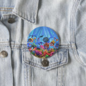 Badge Rond 7,6 Cm Sous la mer (En situation)