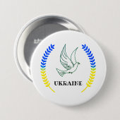 Badge Rond 7,6 Cm Soutien de l'Ukraine (Devant & derrière)