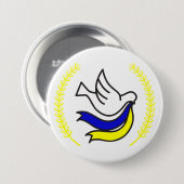 Badge Rond 7,6 Cm Soutien de l'Ukraine (Devant & derrière)