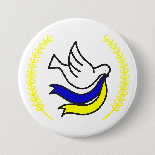 Badge Rond 7,6 Cm Soutien de l'Ukraine (Devant)