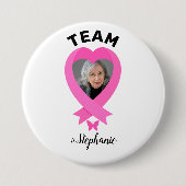 Badge Rond 7,6 Cm Soutien Équipe Sensibilisation au cancer du sein P (Devant)