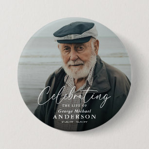 Badge Rond 7,6 Cm Souvenir de sympathie funéraire avec photo personn