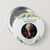 Badge Rond 7,6 Cm souvenir floral d'un être cher (Devant & derrière)