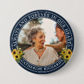 Badge Rond 7,6 Cm Souvenir Florales de tournesol (Devant)