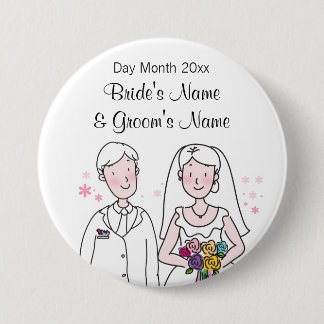 Badge Rond 7,6 Cm Souvenirs de mariage, cadeaux, dons pour des