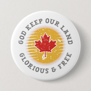 Badge Rond 7,6 Cm Souveraineté canadienne : Dieu garde notre terre l