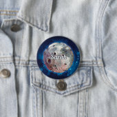 Badge Rond 7,6 Cm Space Rocket Planètes Galaxy Guest Button (En situation)