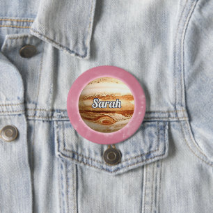 Badge Rond 7,6 Cm Space Rocket Planètes Galaxy Guest Button