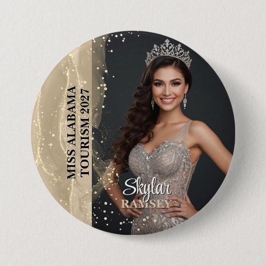 Badge Rond 7,6 Cm Sparkling Sand Pageant Photo Button (Devant)