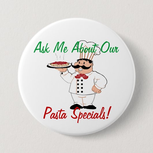 Badge Rond 7,6 Cm Specials de Resturant d'Italien (Devant)