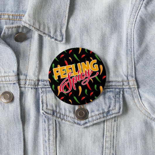Badge Rond 7,6 Cm Spicy Chili Peppers Button (En situation)