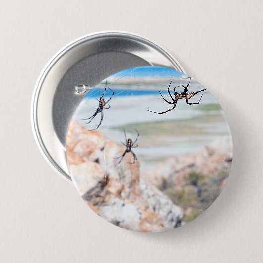 Badge Rond 7,6 Cm Spider City - Hangin Around (Devant & derrière)