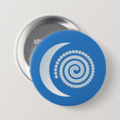 Badge Rond 7,6 Cm Spirale de la lune d'argent (Devant & derrière)