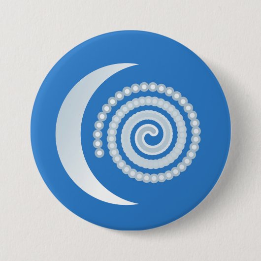 Badge Rond 7,6 Cm Spirale de la lune d'argent (Devant)
