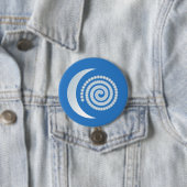 Badge Rond 7,6 Cm Spirale de la lune d'argent (En situation)