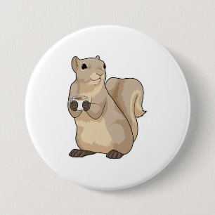 Badge Rond 7,6 Cm Squirl Coffee Cup