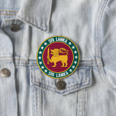 Badge Rond 7,6 Cm Sri Lanka (En situation)